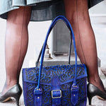 Bluefarne - sac à main en cuir artisanal des années 1950