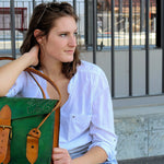 Hickory - sporty two-tone leather handbag