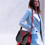 Meak - round leather handbag with fifties chic
